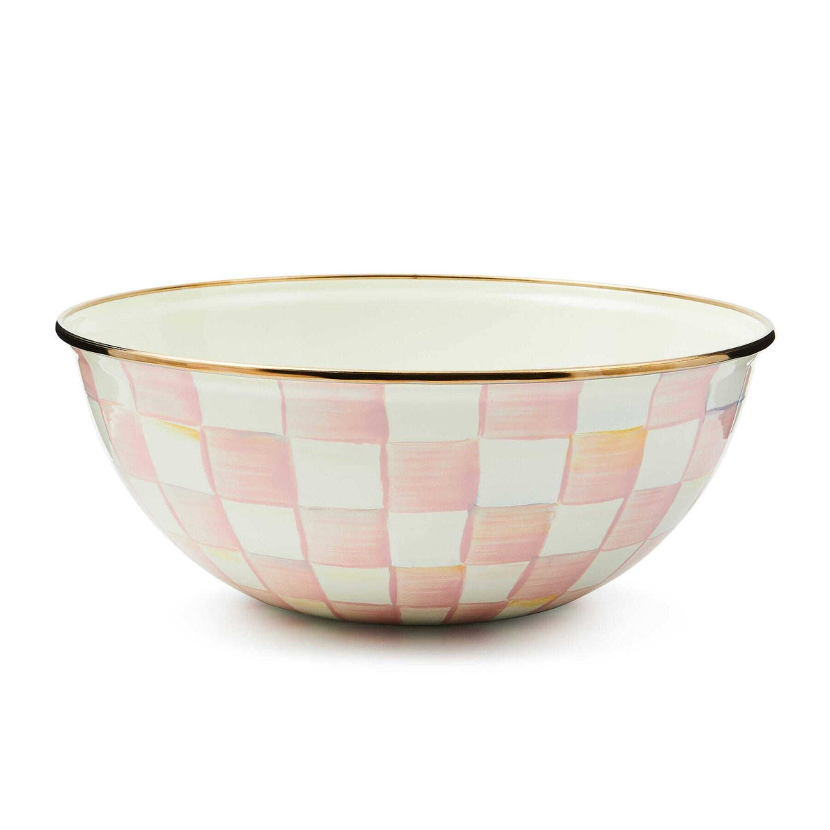 MacKenzie-Childs Rosy Check Enamel Medium Everyday Bowl