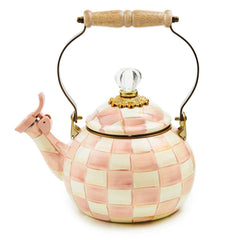 MacKenzie-Childs Rosy Check Whistling Tea Kettle