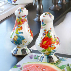 MacKenzie-Childs Flower Market White Salt & Pepper Shakers – Large