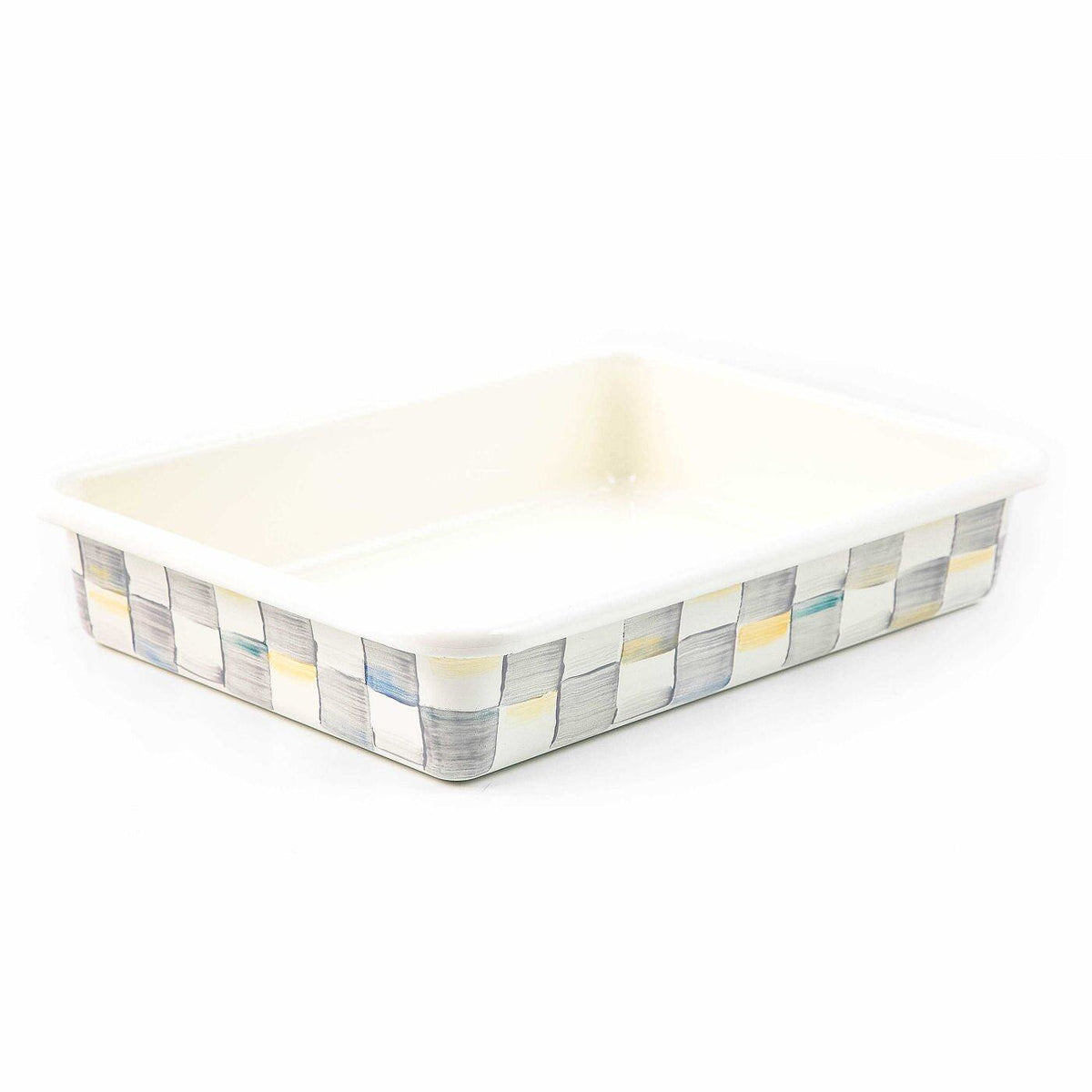 MacKenzie-Childs Sterling Check 9-Inch x 13-Inch Enamel Baking Pan