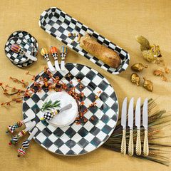 MacKenzie-Childs Courtly Check Enamel Baguette Dish