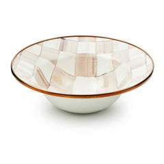 MacKenzie-Childs Mocha Check Enamel Breakfast Bowl