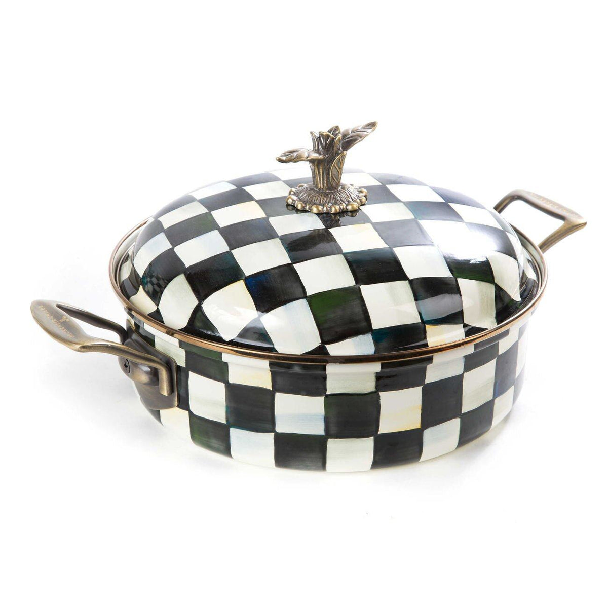 MacKenzie-Childs Courtly Check Enamel 5 Quart Casserole