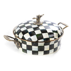 MacKenzie-Childs Courtly Check Enamel 5 Quart Casserole