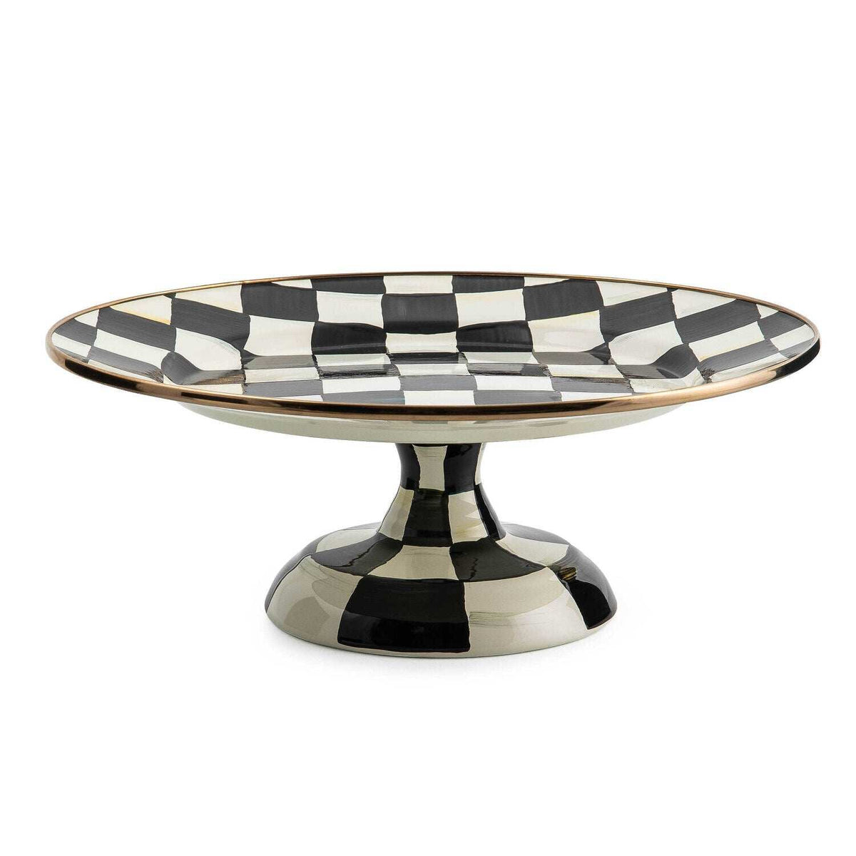 MacKenzie-Childs Courtly Check Enamel Pedestal Platter – Small