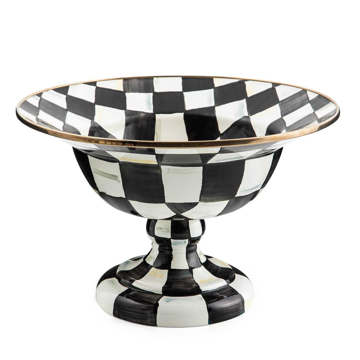 MacKenzie-Childs Courtly Check Enamel Compote – Large