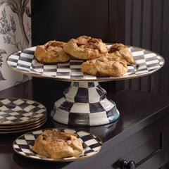MacKenzie-Childs Courtly Check Enamel Pedestal Platter – Large