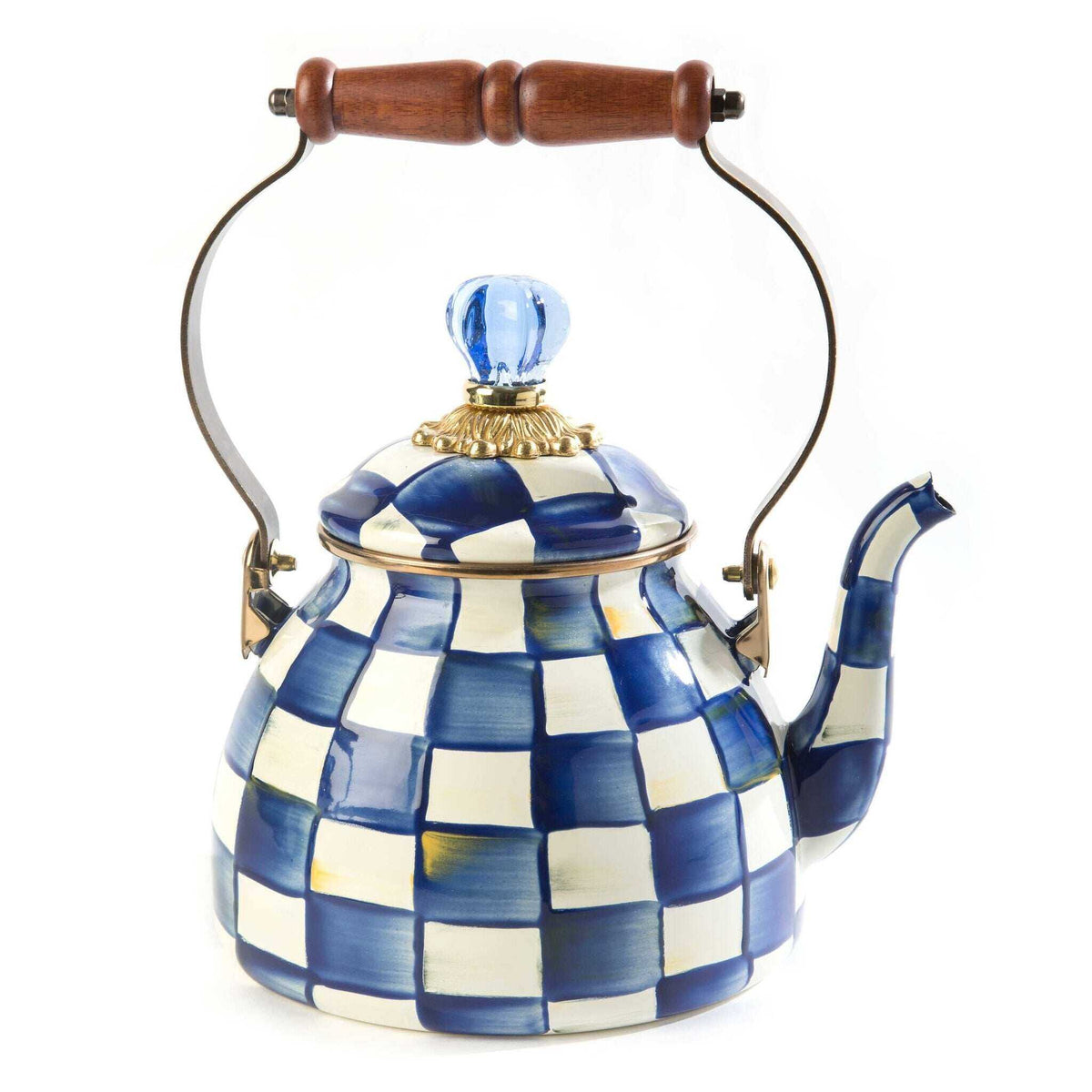 MacKenzie-Childs Royal Check Enamel Tea Kettle – 1.89 L