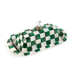 MacKenzie-Childs Emerald Check Butter Box