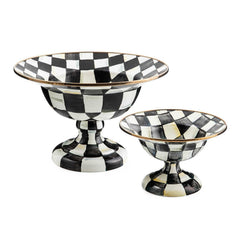 MacKenzie-Childs Courtly Check Enamel Compote – Large