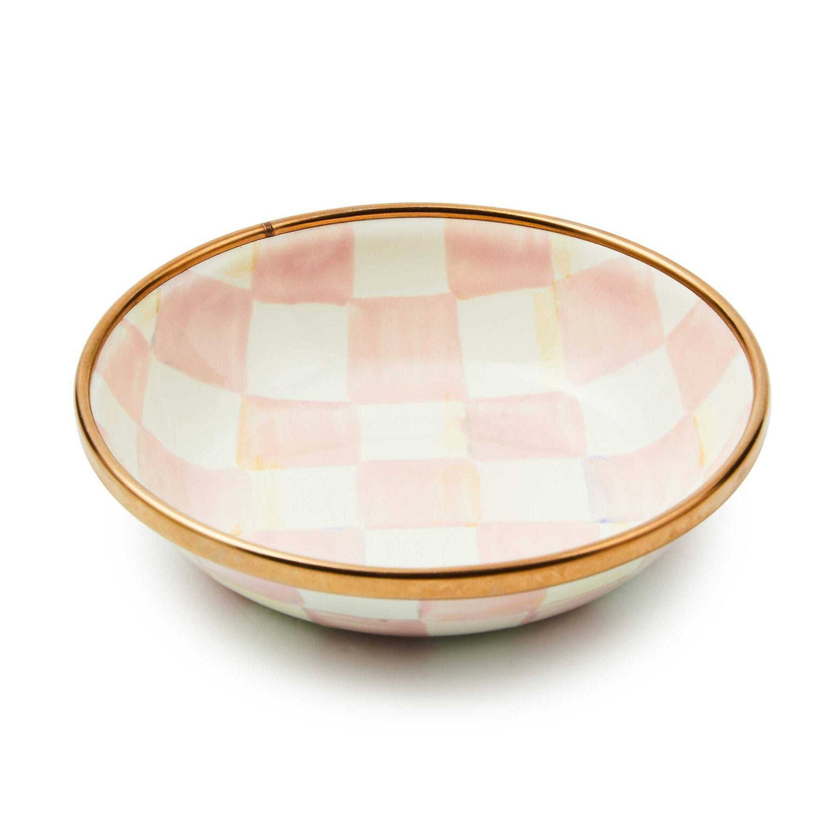 MacKenzie-Childs Rosy Check Enamel Dipping Bowl