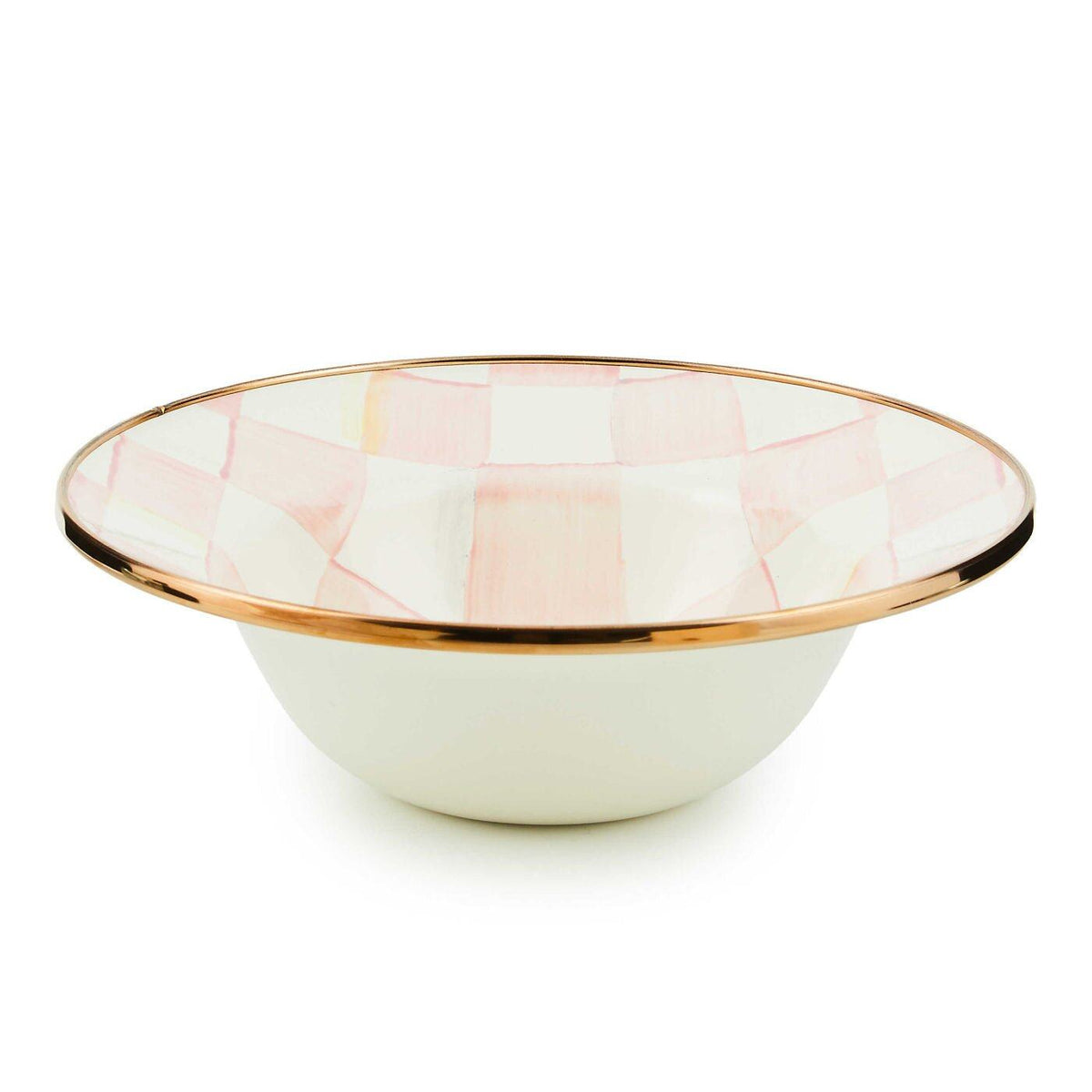 MacKenzie-Childs Rosy Check Enamel Breakfast Bowl