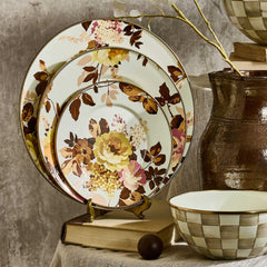 MacKenzie-Childs Wild Rose White Charger Plate