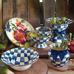 MacKenzie-Childs Royal Check Enamel Serving Bowl