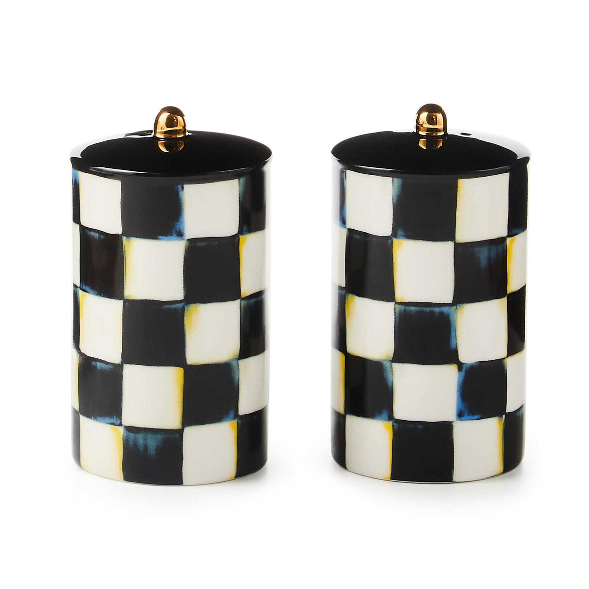MacKenzie-Childs Courtly Check Farmhouse Salt & Pepper Shakers