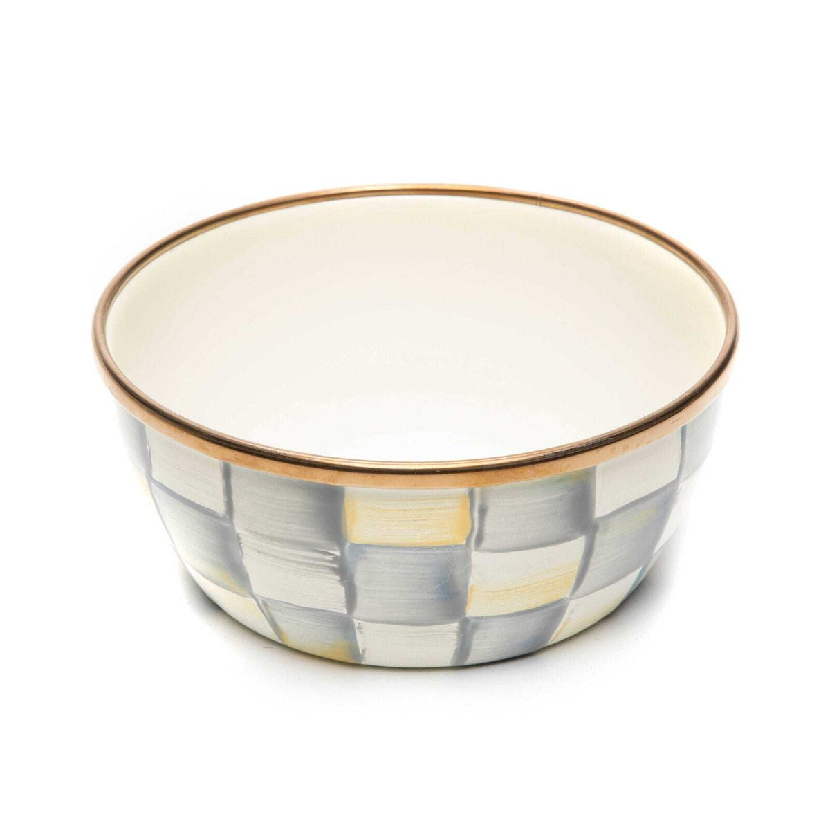 MacKenzie-Childs Sterling Check Enamel Pinch Bowl