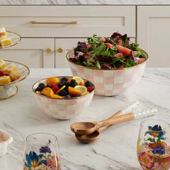MacKenzie-Childs Rosy Check Enamel Medium Everyday Bowl