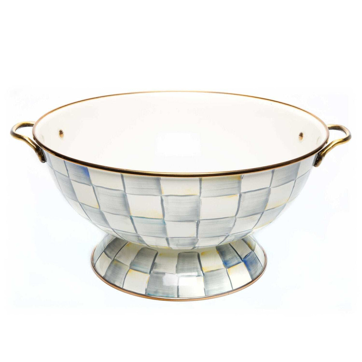 MacKenzie-Childs Sterling Check Enamel Everything Bowl – Large
