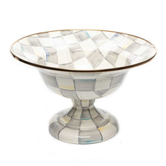 MacKenzie-Childs Sterling Check Enamel Compote – Large