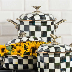 MacKenzie-Childs Courtly Check Enamel 7 Quart Stockpot