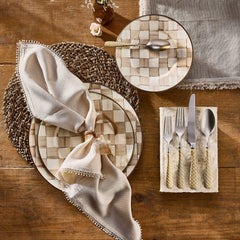 MacKenzie-Childs Mocha Check Charger/Plate