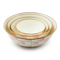 MacKenzie-Childs Rosy Check Enamel Medium Everyday Bowl