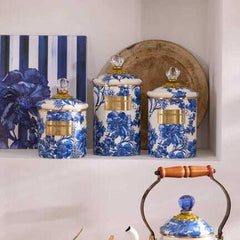 MacKenzie-Childs Royal English Garden Enamel Canisters