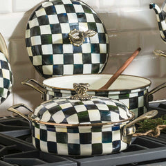 MacKenzie-Childs Courtly Check Enamel 3 Quart Casserole