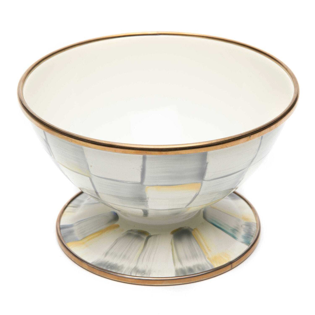 MacKenzie-Childs Sterling Check Enamel Ice Cream Dish