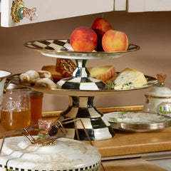 MacKenzie-Childs Courtly Check Enamel Pedestal Platter – Large