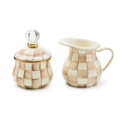 MacKenzie-Childs Mocha Check Enamel Little Creamer