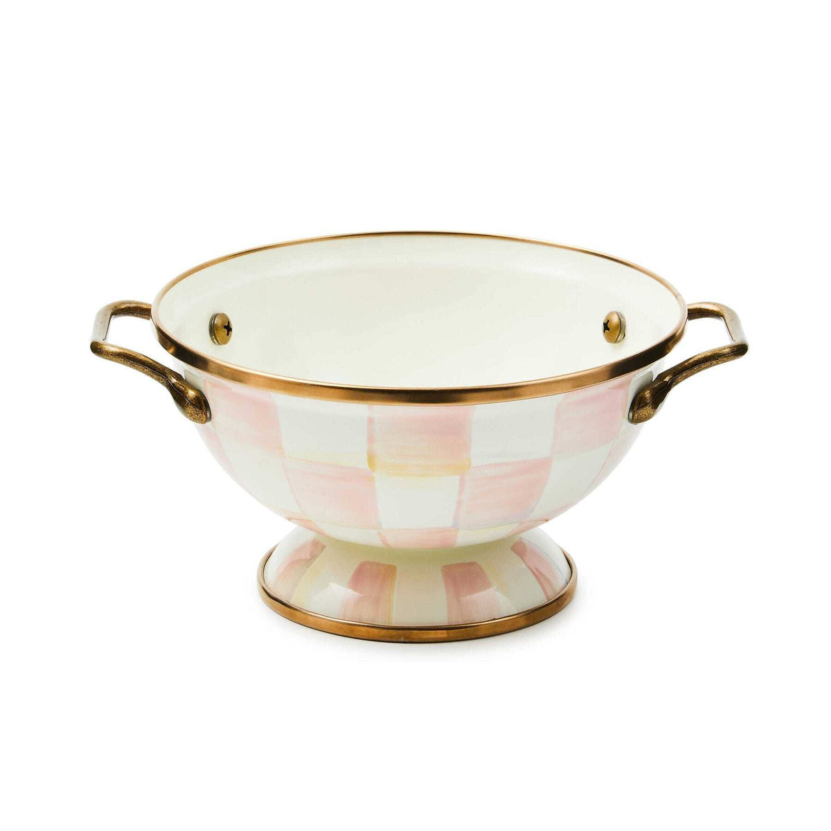 MacKenzie-Childs Rosy Check Enamel Simply Anything Bowl