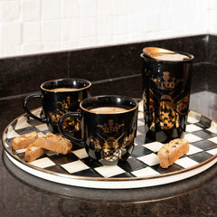 MacKenzie-Childs Courtly Check Enamel Round Tray