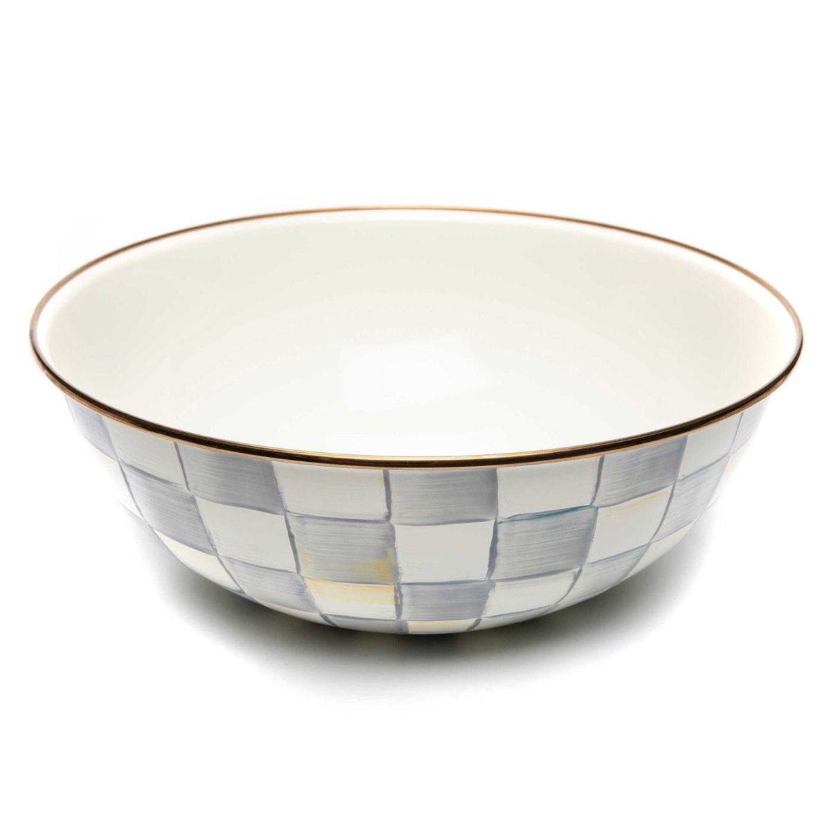 MacKenzie-Childs Sterling Check Enamel Extra Large Everyday Bowl