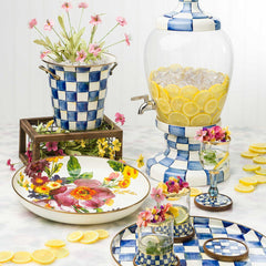 MacKenzie-Childs Royal Check Enamel Round Tray