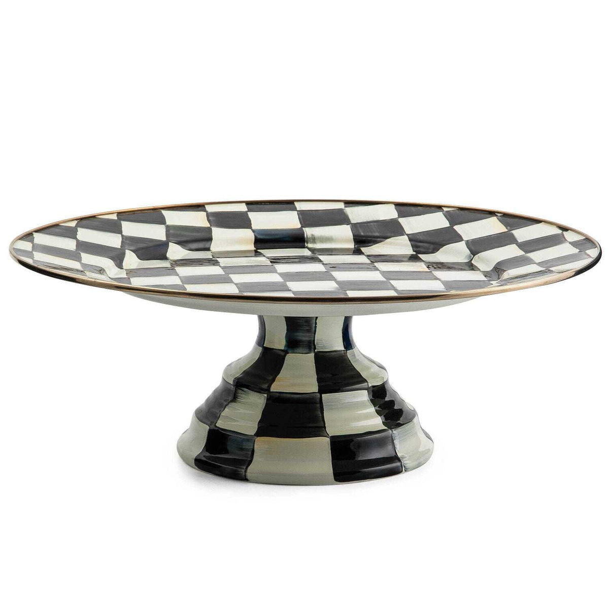 MacKenzie-Childs Courtly Check Enamel Pedestal Platter – Large