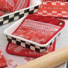 MacKenzie-Childs Courtly Check Enamel 8-Inch Baking Pan