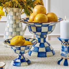 MacKenzie-Childs Royal Check Enamel Compote – Large