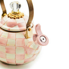 MacKenzie-Childs Rosy Check Whistling Tea Kettle