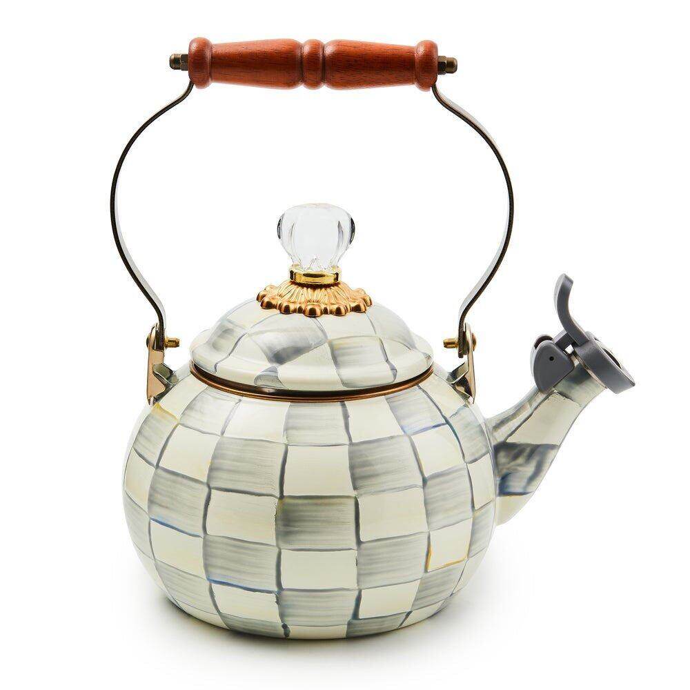 MacKenzie-Childs Sterling Check Whistling Tea Kettle – 2 Quart