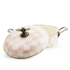 MacKenzie-Childs Rosy Check Enamel 5 Quart Casserole
